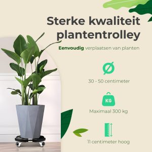Pflanzentrolley - Bis zu 300 kg - Um 360 Grad drehbare Rollen - Ø 30-50 cm